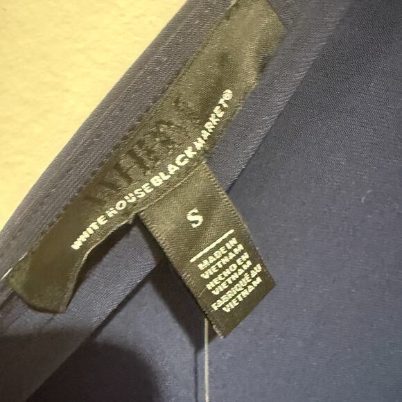 White House Black Market Size S Navy Ruched Cinched Tie Midi Pullover WMN Dress - Picture 3 of 8